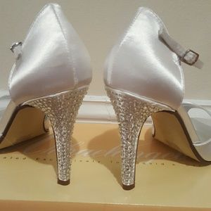 Bride white sandals with crystal heel!